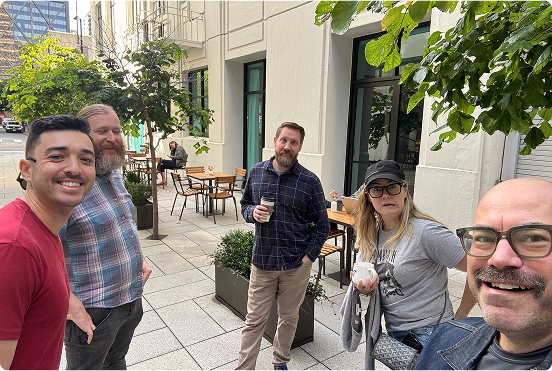 Duckbill team outdoors hanging out