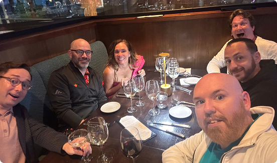 Duckbill team at dinner together